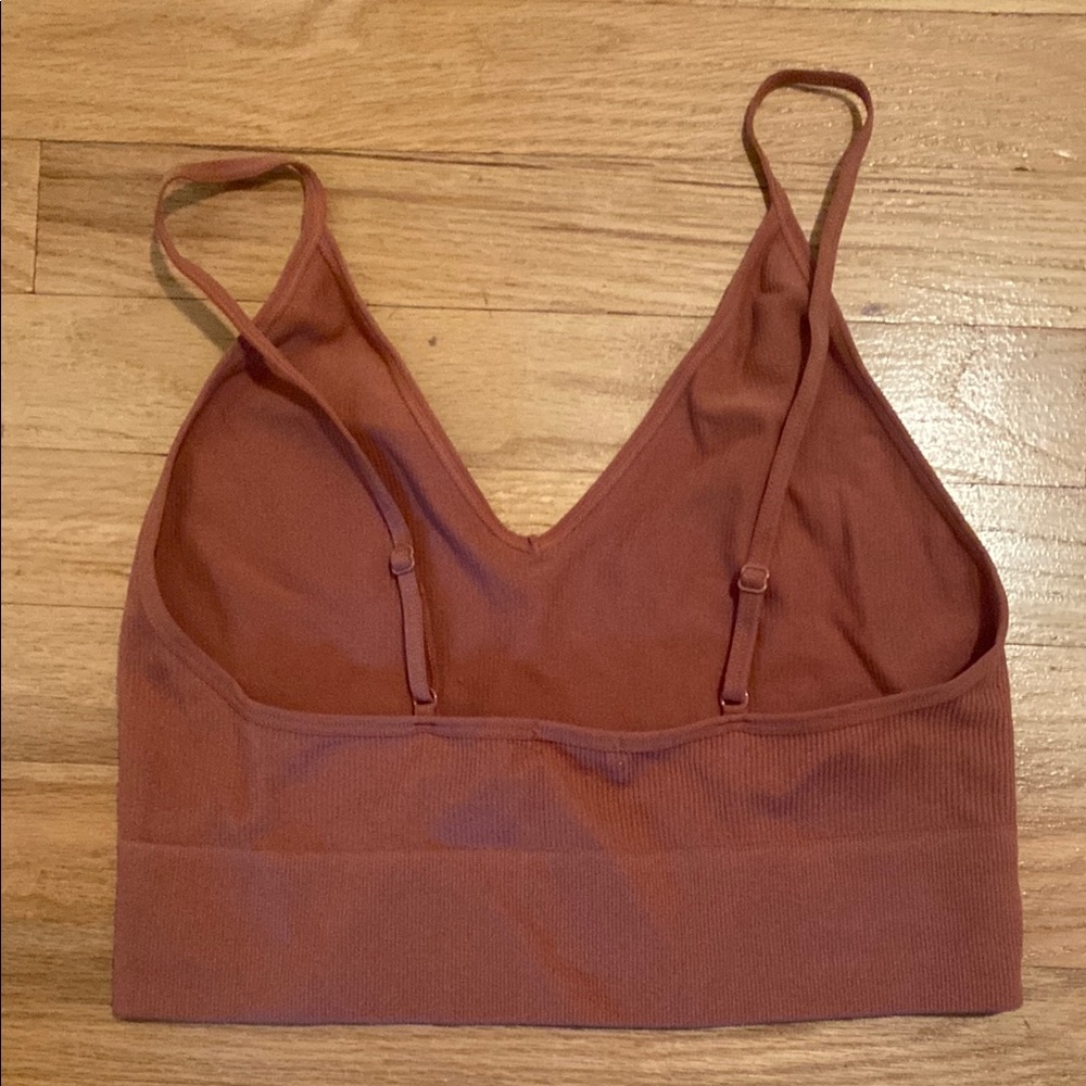 Bozzolo Rust Ribbed Crop Top - Picture 2 of 3